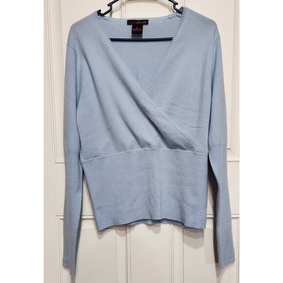 Willie Smith Cashmere Blue V Neck Sweater - Picture 1 of 6